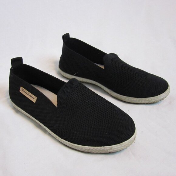 Tommy Bahama Black Slip On Knit Sneakers Memory Foam Loafers Womens 7.5 - Picture 1 of 8